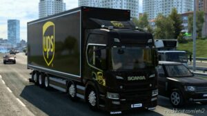 Skin Scania P 2016 Eugene Tandem UPS By Rodonitcho Mods [1.40-1.47] for Euro Truck Simulator 2