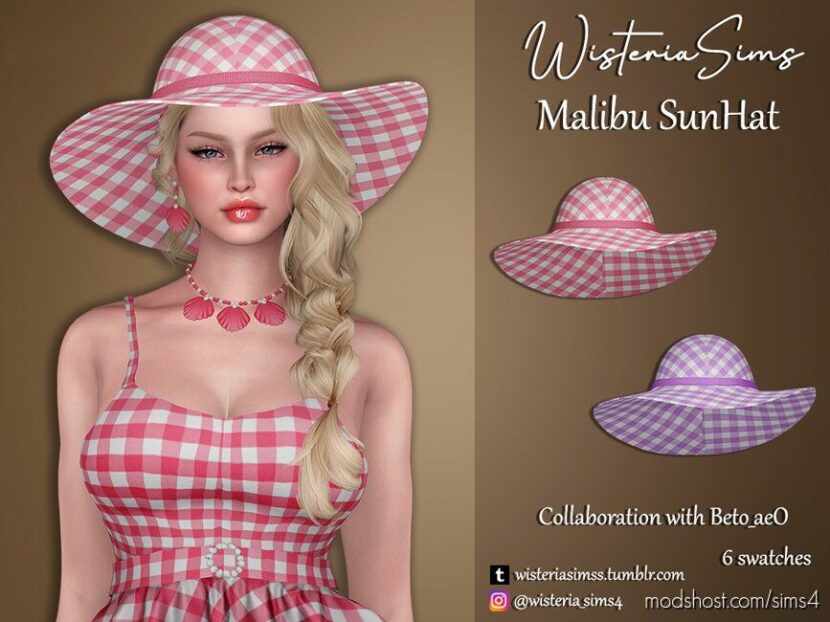 Sims 4 Female Accessory Mod: Malibu Sun Hat (Featured)