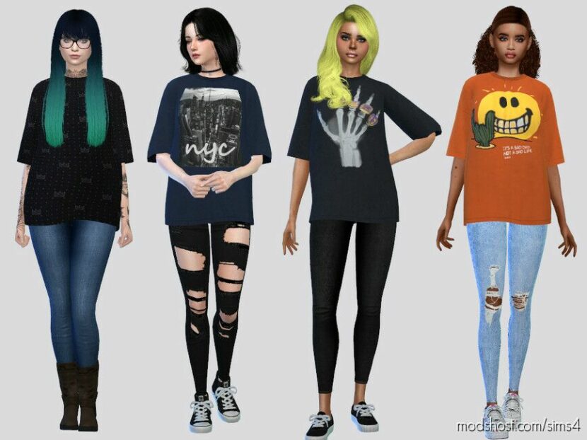 Sims 4 Everyday Clothes Mod: XL Graphic Tees (Featured)