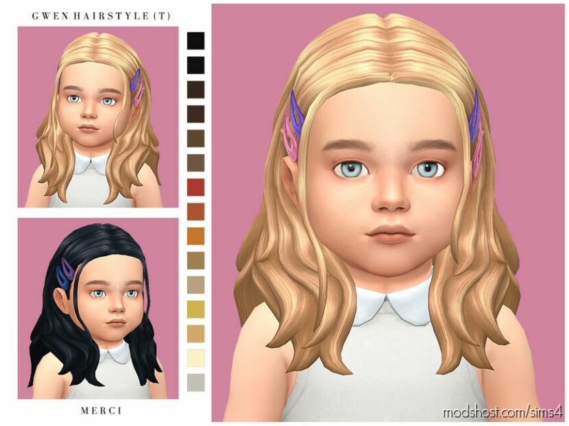 Sims 4 Female Mod: Gwen Hairstyle for Toddlers (Featured)