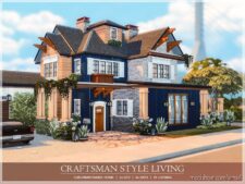 Craftsman Style Living [No CC] for Sims 4