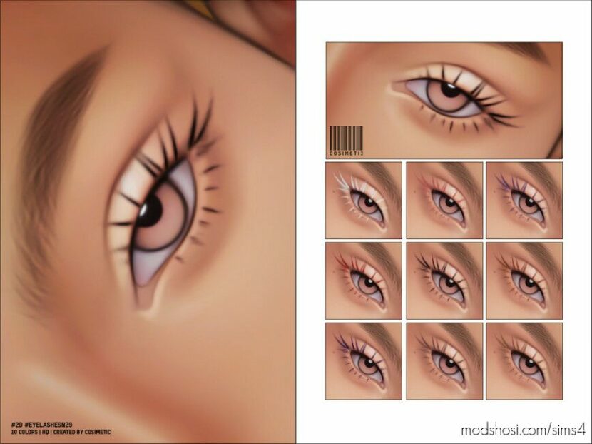 Maxis Match 2D Eyelashes N29 for Sims 4