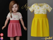 Aleyna Floral Dress for Sims 4