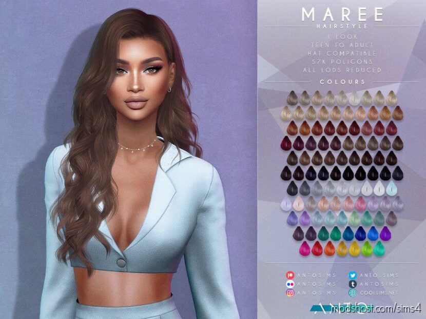 Maree Hairstyle for Sims 4