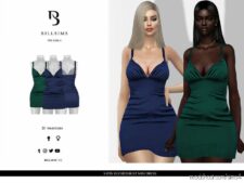 Satin Ruched Bust Mini Dress for Sims 4
