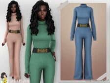 Lucia Long Sleeve Jumpsuit for Sims 4