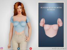Bustier blouse with ruffles for Sims 4