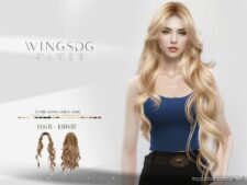 Lithe Long Curly Hair for Sims 4