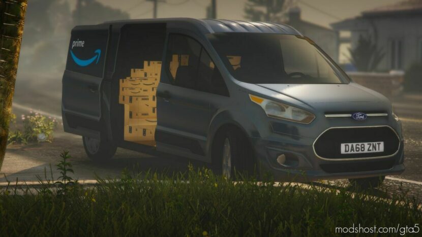 GTA 5 Ford Vehicle Mod: Amazon Ford Connect VAN Replace | Template (Featured)