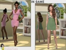 Sims 4 Elder Clothes Mod: Cecilia Bodycon Dress (Image #2)