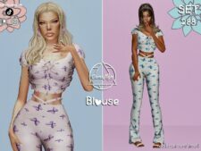 SET 288 – Butterfly Blouse for Sims 4