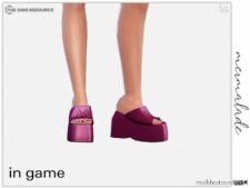 Sims 4 Female Shoes Mod: Chunky Platform Slides S162 (Image #2)