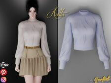 Aelita – Blouse With Folds for Sims 4