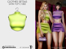Clothes SET265 – Satin TOP C1082 for Sims 4