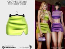 Clothes SET265 – Satin Skirt C1083 for Sims 4