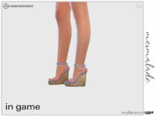 Sims 4 Female Shoes Mod: Espadrille Wedges S172 (Image #2)