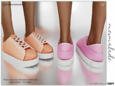 Plain Lace-Up Sneakers (Female) S163 for Sims 4