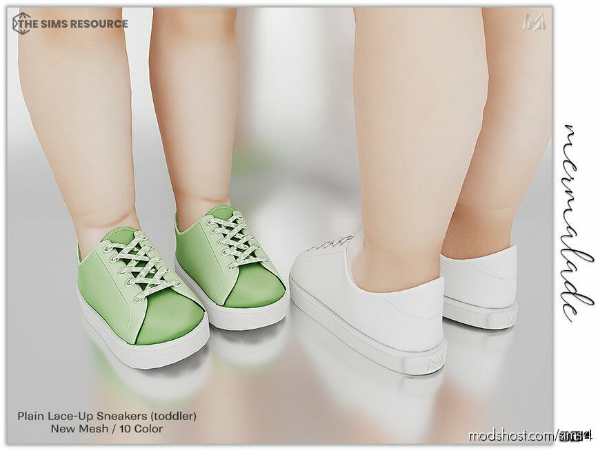 Plain Lace-Up Sneakers (Toddler) S166 Sims 4 Shoes Mod - ModsHost