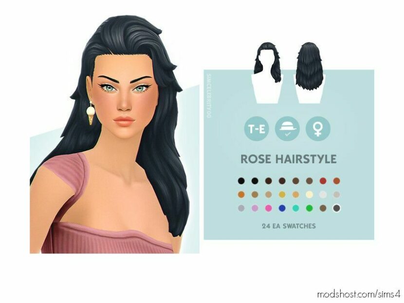 Rose Hairstyle for Sims 4