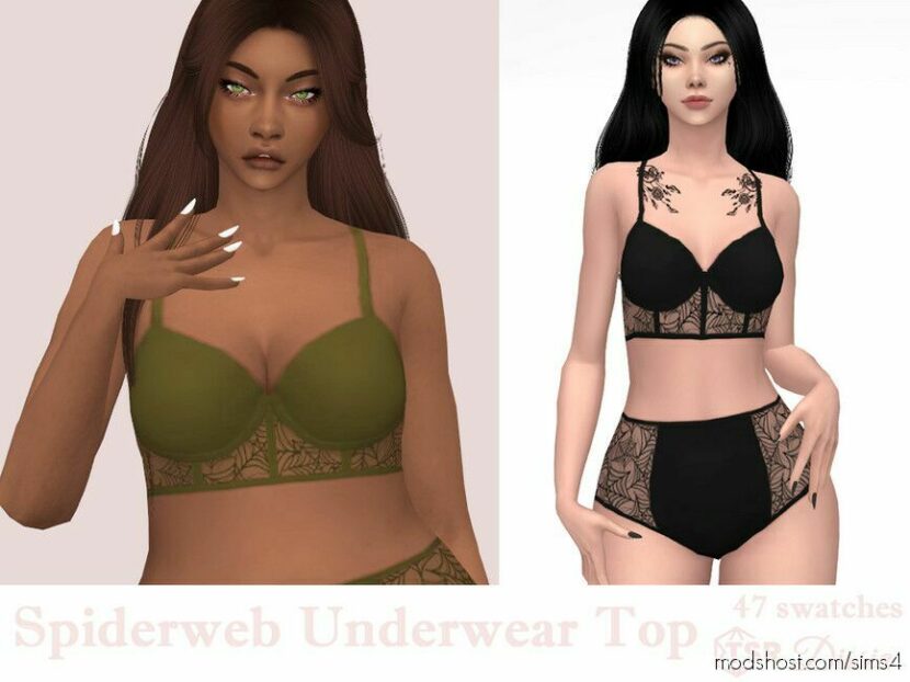 Spiderweb Underwear BRA for Sims 4