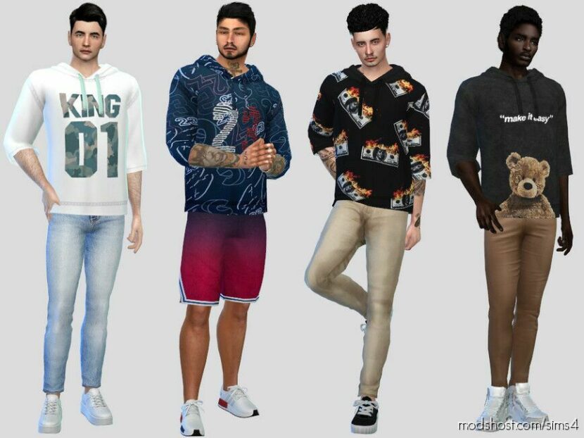 Graphic Sweat Hoodie for Sims 4