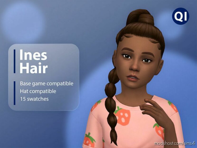 Ines Hair for Sims 4