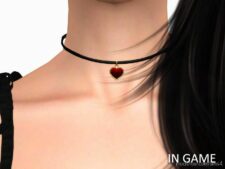 Sims 4 Female Accessory Mod: Heartburn Choker (Image #2)