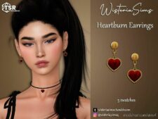 Heartburn Earrings for Sims 4