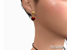 Sims 4 Female Accessory Mod: Heartburn Earrings (Image #2)