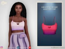 Gradient Heart Knitted TOP for Sims 4