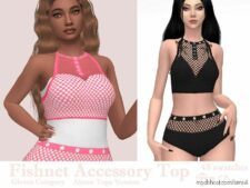 Fishnet Accessory TOP (Above Tops) for Sims 4