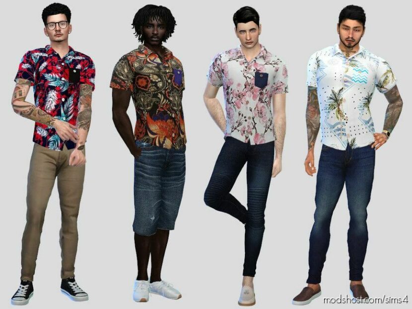 Pocket Button Shirts for Sims 4