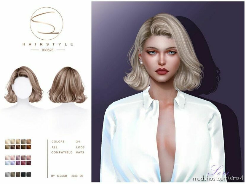 Elegant Hairstyle 030523 (Seri) for Sims 4