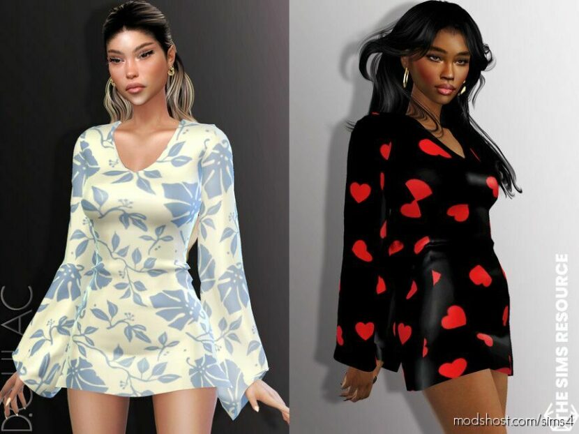 Loose Sleeve Dress DO871 for Sims 4