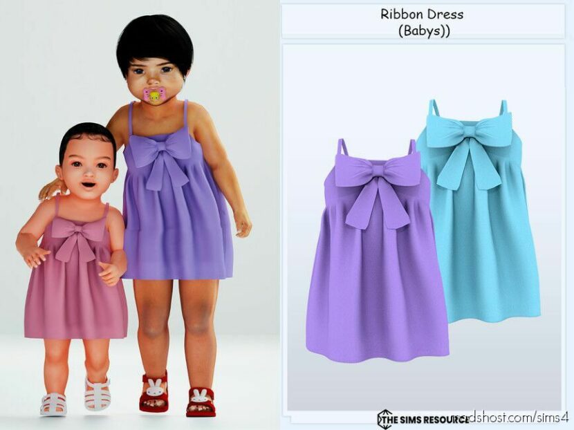 Ribbon Dress (Infant) for Sims 4