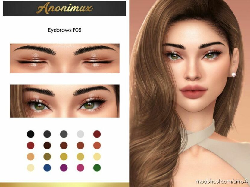 Eyebrows F02 for Sims 4