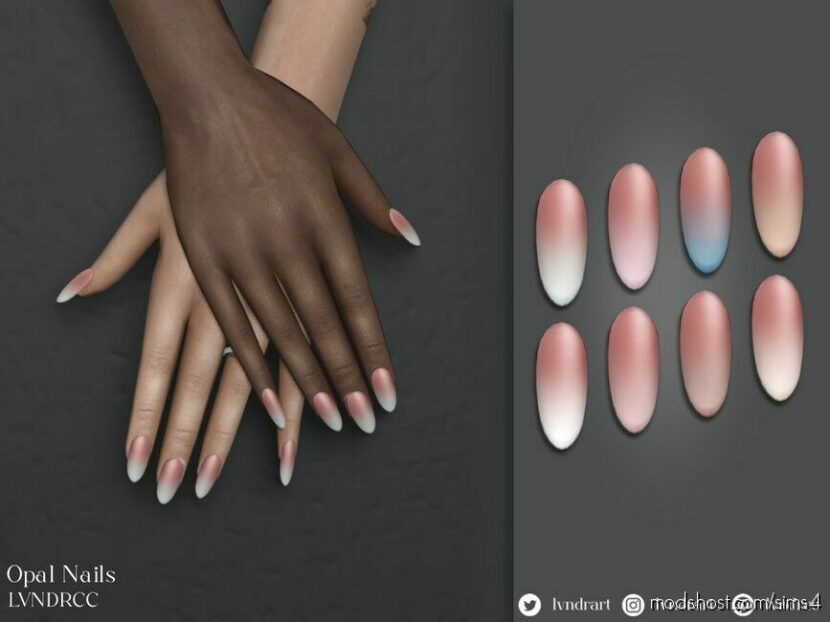 Opal Nails for Sims 4
