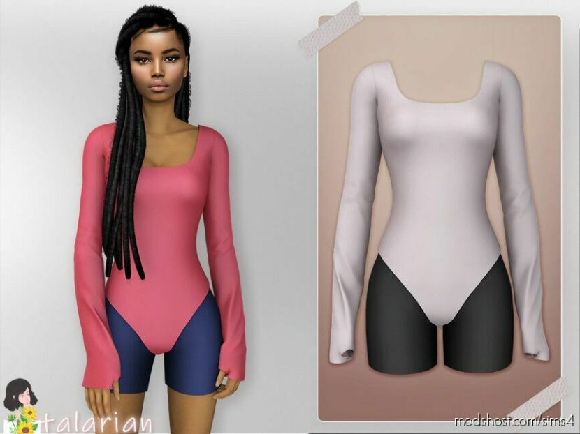 Reese Bodysuits With Sports Shorts for Sims 4
