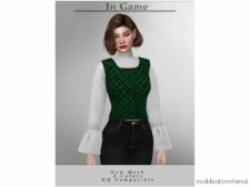 Sims 4 Female Clothes Mod: Chordoftherings TWO Piece TOP T-428 (Image #2)