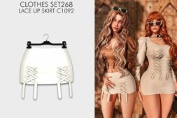 Clothes SET268 – Lace UP Skirt C1092 for Sims 4