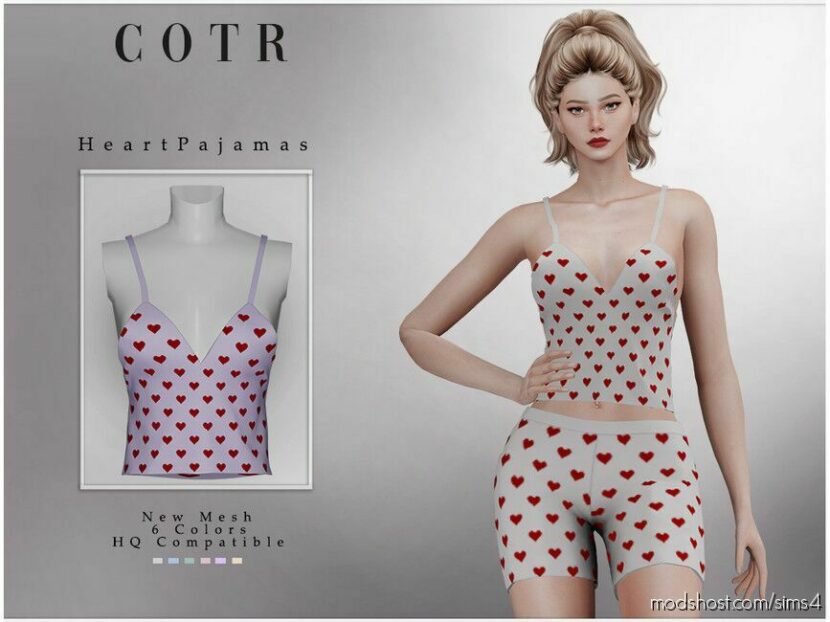 Chordoftherings Heart Pajamas T-419 for Sims 4