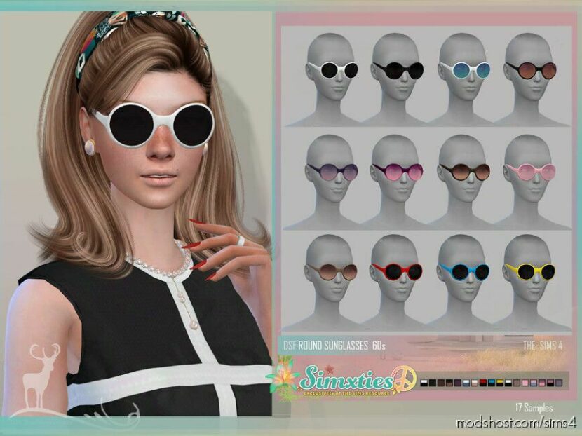 Simxties Round Sunglasses 60S for Sims 4