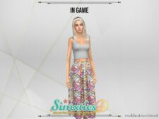 Sims 4 Elder Clothes Mod: Simxties Josie Crop And Skirt (Image #2)