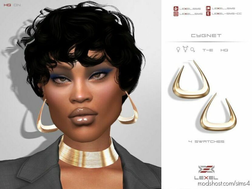 Cygnet (Earrings) for Sims 4