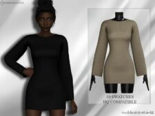 _Ironik_ Long Sleeve Dress for Sims 4