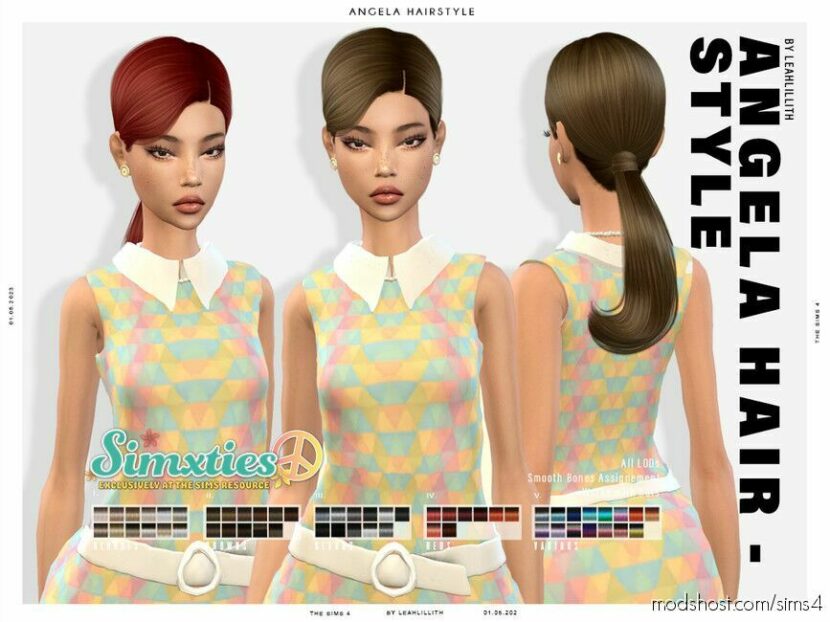 Simxties Angela Hairstyle for Sims 4
