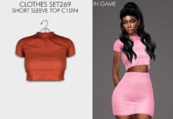 Clothes SET269 – Short Sleeve TOP C1094 for Sims 4