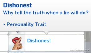 Dishonest Trait for Sims 4