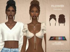 Flower Hairstyle for Sims 4