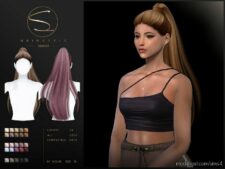 Elegante Ponytail Hairstyle 070523 (Paris) By S-Club for Sims 4